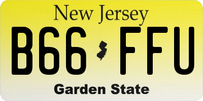 NJ license plate B66FFU