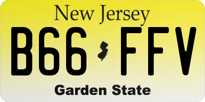 NJ license plate B66FFV
