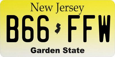 NJ license plate B66FFW