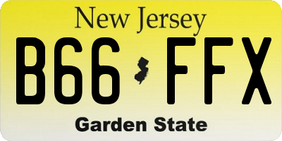NJ license plate B66FFX