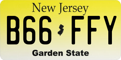 NJ license plate B66FFY