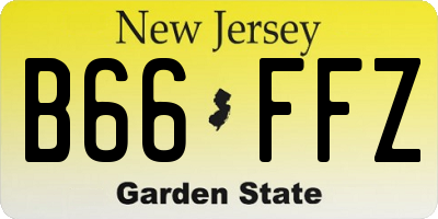 NJ license plate B66FFZ