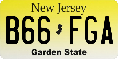 NJ license plate B66FGA