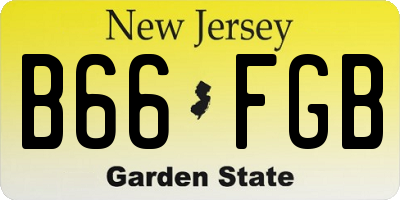 NJ license plate B66FGB