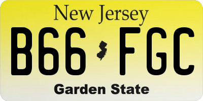 NJ license plate B66FGC