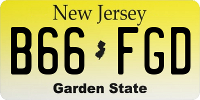 NJ license plate B66FGD