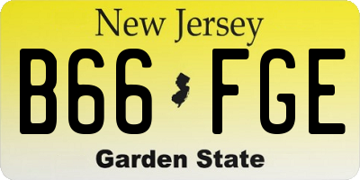 NJ license plate B66FGE