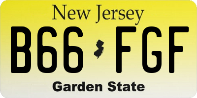NJ license plate B66FGF