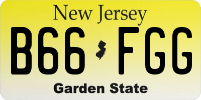 NJ license plate B66FGG