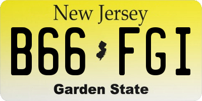 NJ license plate B66FGI