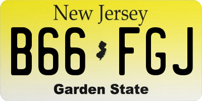 NJ license plate B66FGJ