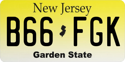 NJ license plate B66FGK