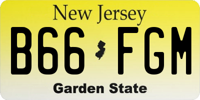 NJ license plate B66FGM