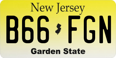 NJ license plate B66FGN