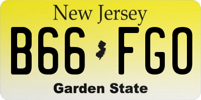 NJ license plate B66FGO