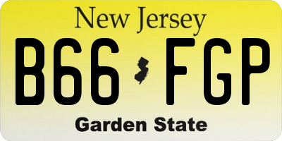 NJ license plate B66FGP