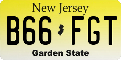 NJ license plate B66FGT