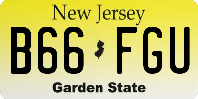NJ license plate B66FGU