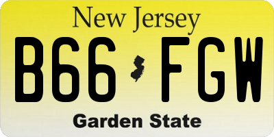 NJ license plate B66FGW