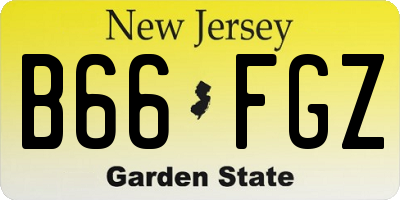 NJ license plate B66FGZ