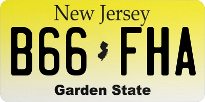 NJ license plate B66FHA