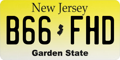 NJ license plate B66FHD