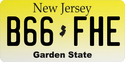 NJ license plate B66FHE