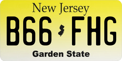 NJ license plate B66FHG