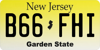 NJ license plate B66FHI
