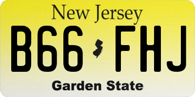 NJ license plate B66FHJ