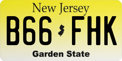 NJ license plate B66FHK