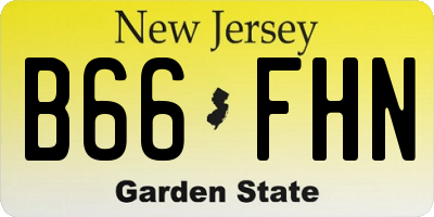 NJ license plate B66FHN