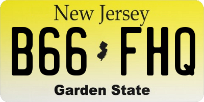 NJ license plate B66FHQ