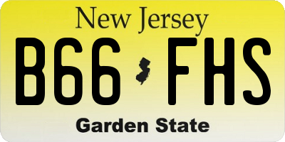 NJ license plate B66FHS