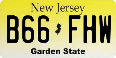 NJ license plate B66FHW