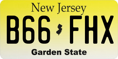 NJ license plate B66FHX