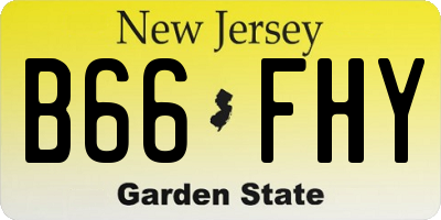 NJ license plate B66FHY
