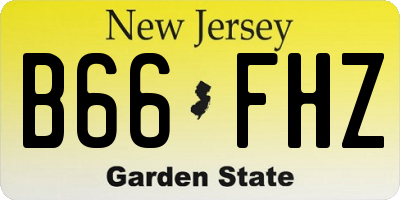 NJ license plate B66FHZ