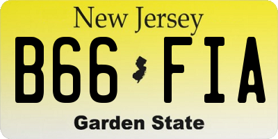 NJ license plate B66FIA