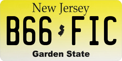 NJ license plate B66FIC