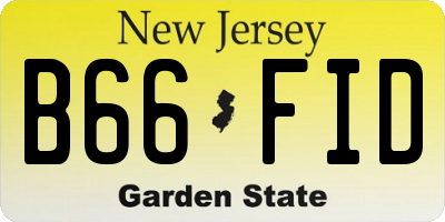 NJ license plate B66FID