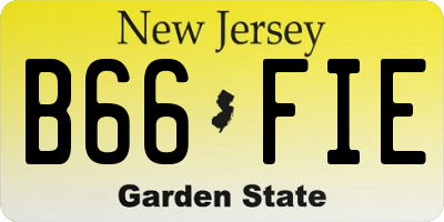 NJ license plate B66FIE
