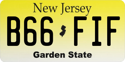 NJ license plate B66FIF