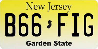 NJ license plate B66FIG