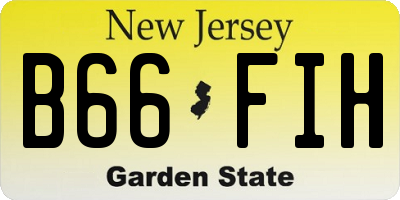 NJ license plate B66FIH