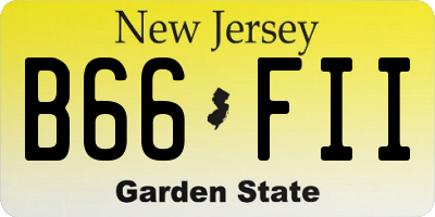NJ license plate B66FII