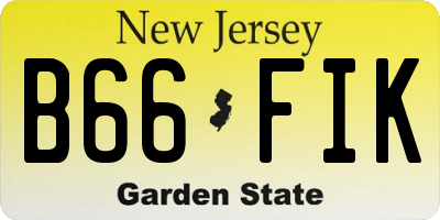NJ license plate B66FIK