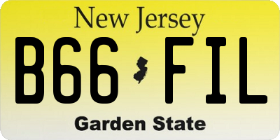 NJ license plate B66FIL