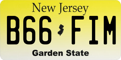 NJ license plate B66FIM
