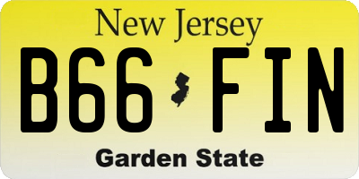 NJ license plate B66FIN